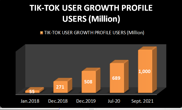 Tiktok user growth profile